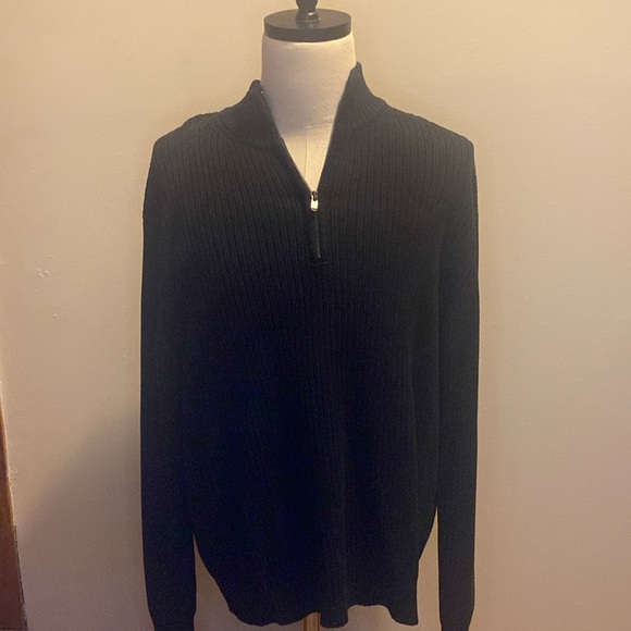 Calvin Klein Black Zip Up Sweater - Picture 3 of 5